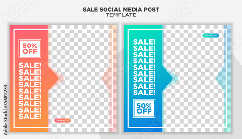 Modern and Unique Social Media Banner Template for Promotion and Digital Marketing. Promotional Square Web Banner for Social Media. Elegant and Simple Discount Promo Ads