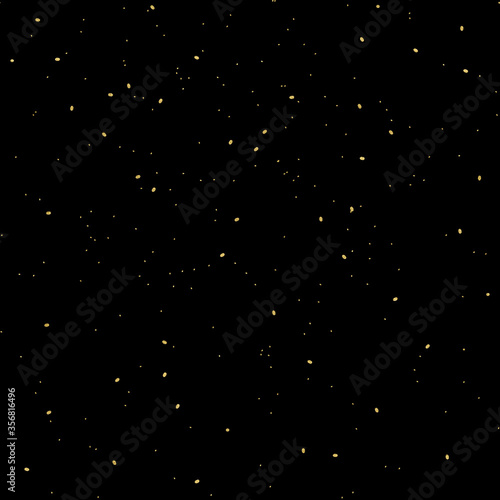 abstract gold flecks seamless pattern grunge ink splashes on a black background