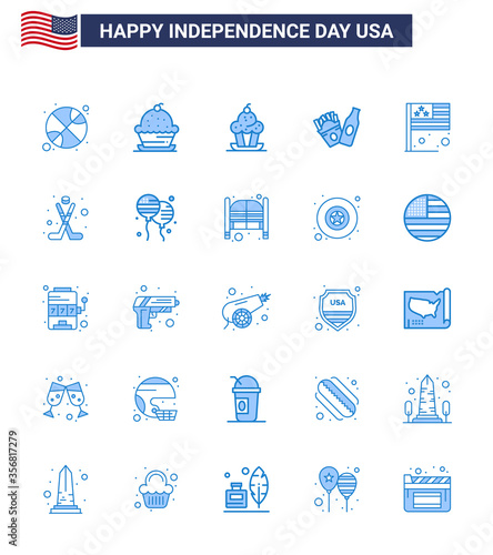 25 USA Blue Pack of Independence Day Signs and Symbols of hokey; usa; thanksgiving; flag; day photo