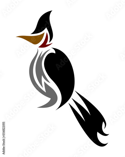Vector logo of Red-whiskered bulbul bird eps 10 