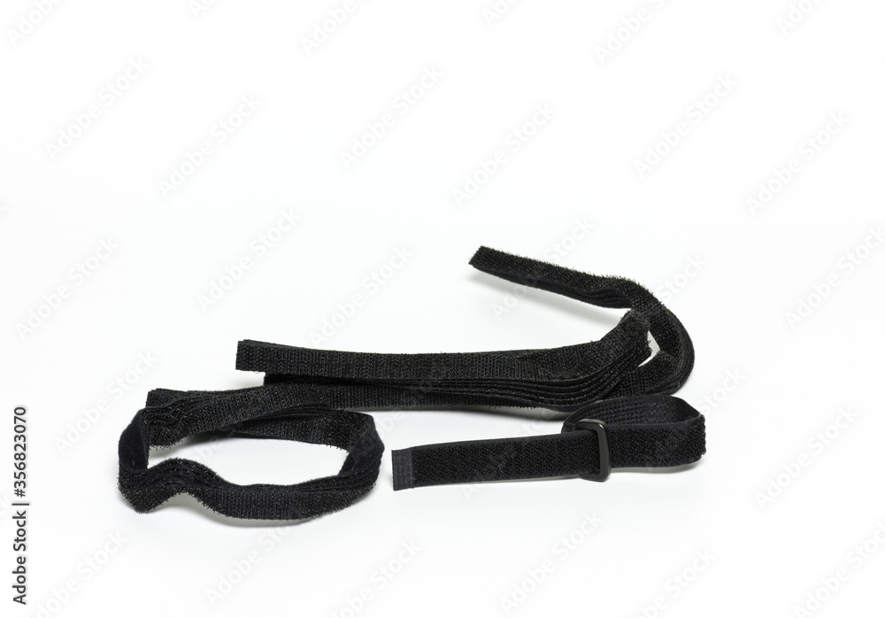Black wire for strap on white background. Black wire for strap on white background.
