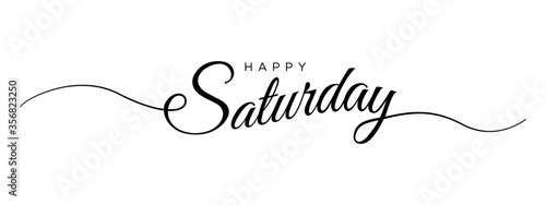 happy saturday letter calligraphy banner photo