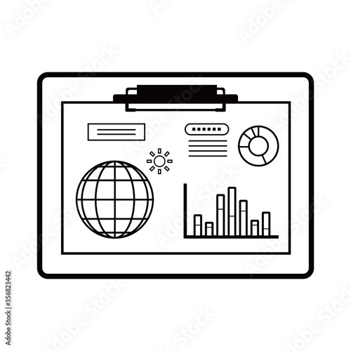 環境問題 グラフ イメージ資料 クリップボード 白黒線画