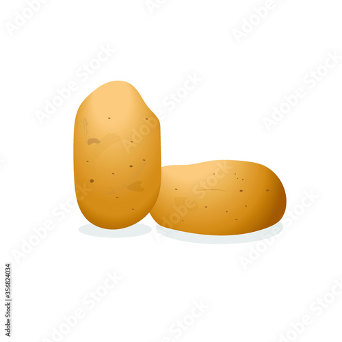 potatoes isolated on white background