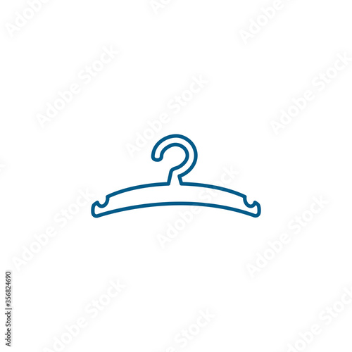 Hanger Line Blue Icon On White Background. Blue Flat Style Vector Illustration