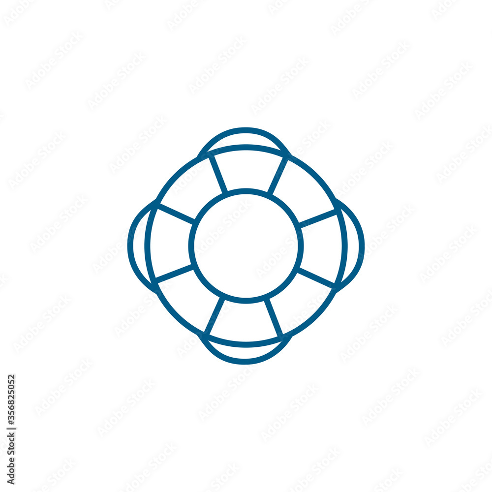 Lifebuoy Line Blue Icon On White Background. Blue Flat Style Vector Illustration Lifebuoy Line Blue Icon On White Background. Blue Flat Style Vector Illustration