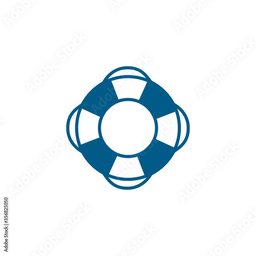 Lifebuoy Blue Icon On White Background. Blue Flat Style Vector Illustration