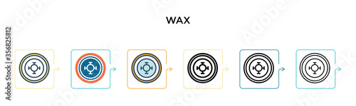 Wax vector icon in 6 different modern styles. Black, two colored wax icons designed in filled, outline, line and stroke style. Vector illustration can be used for web, mobile, ui