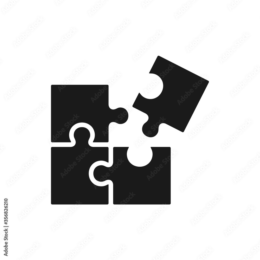 puzzle icon in trendy flat design puzzle icon in trendy flat design