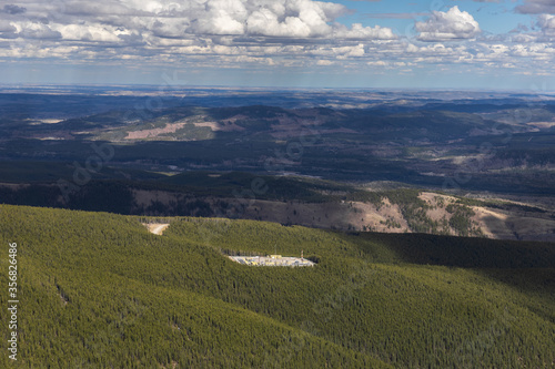 Natural gas well site in the middle of a forest. Canada.