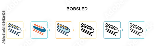Fotografering Bobsled vector icon in 6 different modern styles
