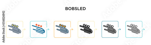 Tableau sur toile Bobsled vector icon in 6 different modern styles