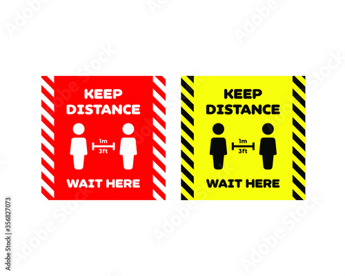 Social distancing - Keep Distance sign to protect from COVID-19 coronavirus