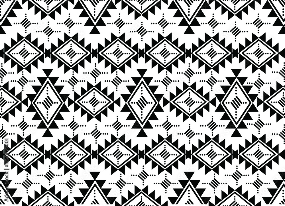 Fototapeta premium Black and white geometry ornaments from the motifs of the past, which are famous. can be used for various functions