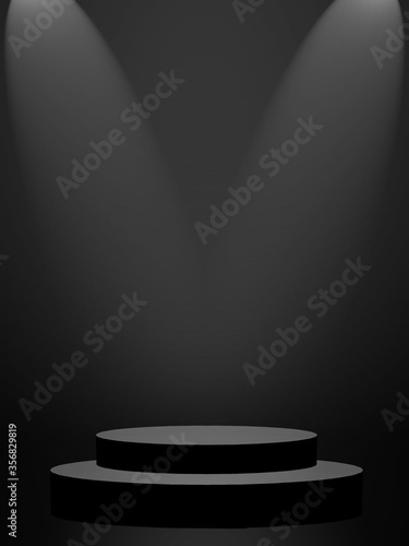 Black and gray background. Elegant and beautiful studio background.