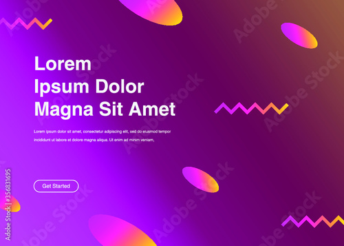 Dynamic shapes composition for landing page