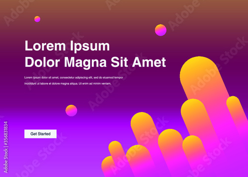 Dynamic shapes composition for landing page