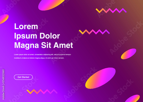 Dynamic shapes composition for landing page