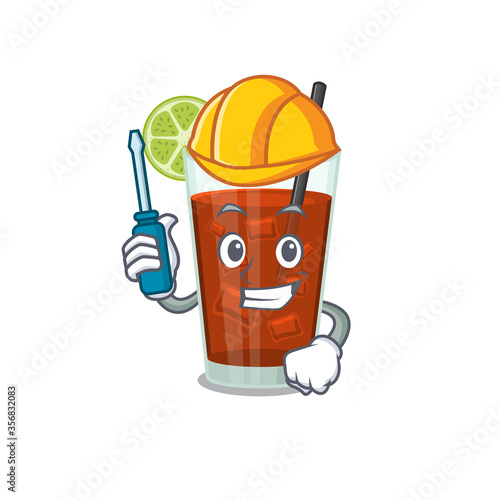 Cuba libre cocktail caricature design concept worked as an automotive