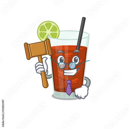 A wise judge of cuba libre cocktail mascot design wearing glasses