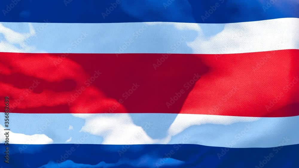 The national flag of Costa Rica is flying in the wind The national flag of Costa Rica is flying in the wind