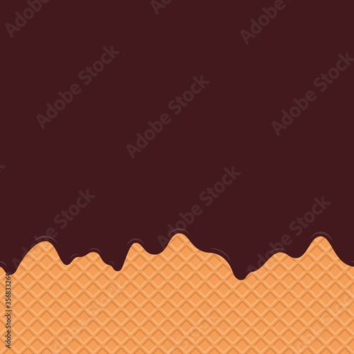 Wafer with dripping cream repeatable background