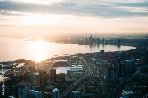 Photography downtown toronto at sunset
