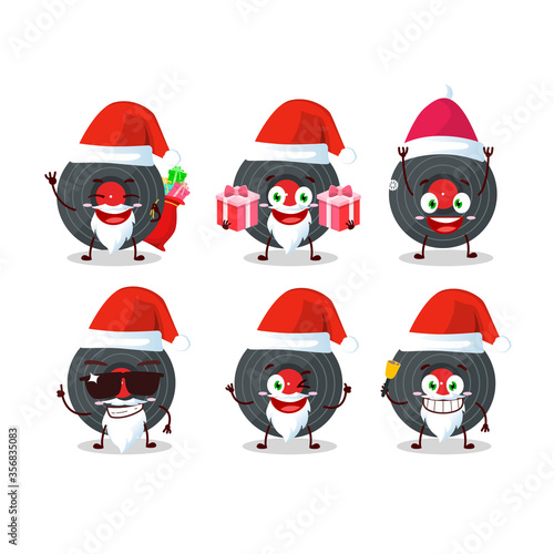 Santa Claus emoticons with vynil record cartoon character