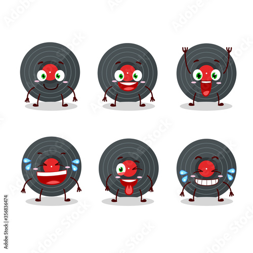 Cartoon character of vynil record with smile expression