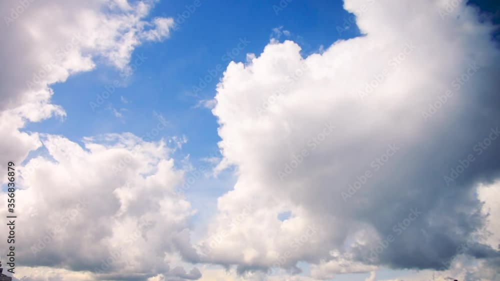 Cumulonimbus rain clouds with striped rain showers, summer weather with rains and thunderstorms. Time lapse cloudscape sky view Cumulonimbus rain clouds with striped rain showers, summer weather with rains and thunderstorms. Time lapse cloudscape sky view