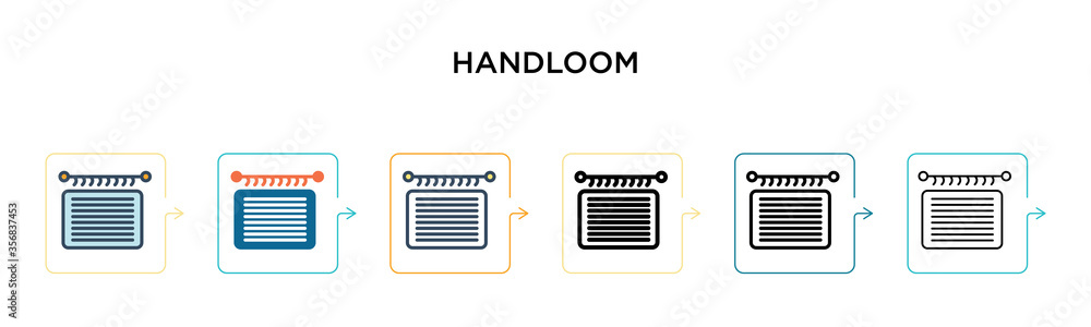 Handloom vector icon in 6 different modern styles. Black, two colored handloom icons designed in filled, outline, line and stroke style. Vector illustration can be used for web, mobile, ui Handloom vector icon in 6 different modern styles. Black, two colored handloom icons designed in filled, outline, line and stroke style. Vector illustration can be used for web, mobile, ui