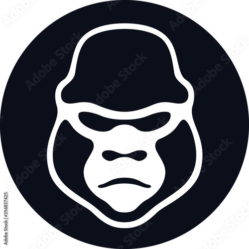 Simple Design of Gorilla Head Graphic Logo