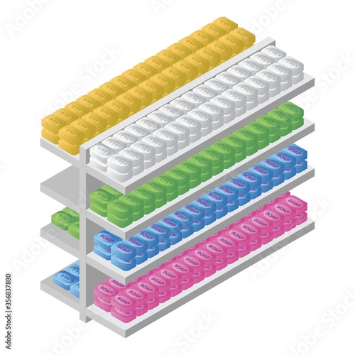 racks with soap bars
