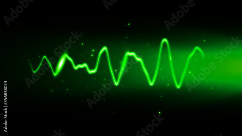 Abstract realistic nature green lightning thunder background . Bright curved line on isolated texture overlays.