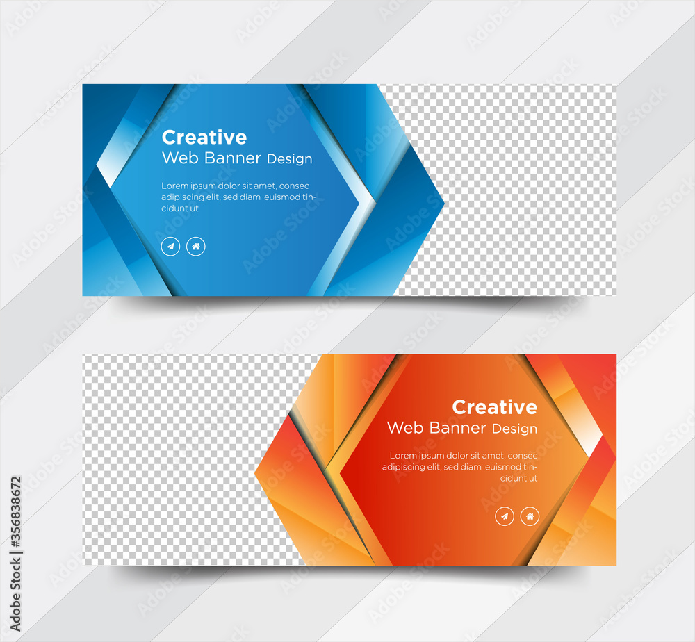 Naklejka premium Business web banner, cover templates design 