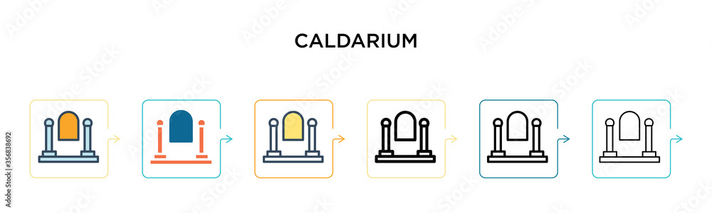 Caldarium vector icon in 6 different modern styles. Black, two colored caldarium icons designed in filled, outline, line and stroke style. Vector illustration can be used for web, mobile, ui Caldarium vector icon in 6 different modern styles. Black, two colored caldarium icons designed in filled, outline, line and stroke style. Vector illustration can be used for web, mobile, ui