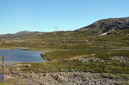 Railway travel in Norway.Views in the train. Flamsban. The Bergen - Oslo train. Norway