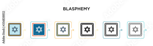 Blasphemy vector icon in 6 different modern styles. Black, two colored blasphemy icons designed in filled, outline, line and stroke style. Vector illustration can be used for web, mobile, ui photo