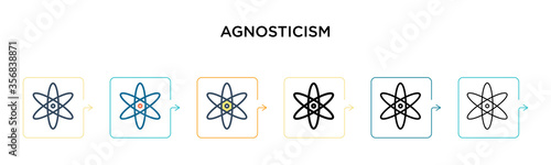 Agnosticism vector icon in 6 different modern styles. Black, two colored agnosticism icons designed in filled, outline, line and stroke style. Vector illustration can be used for web, mobile, ui