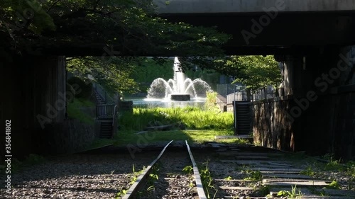 京都 蹴上インクラインの新緑景色