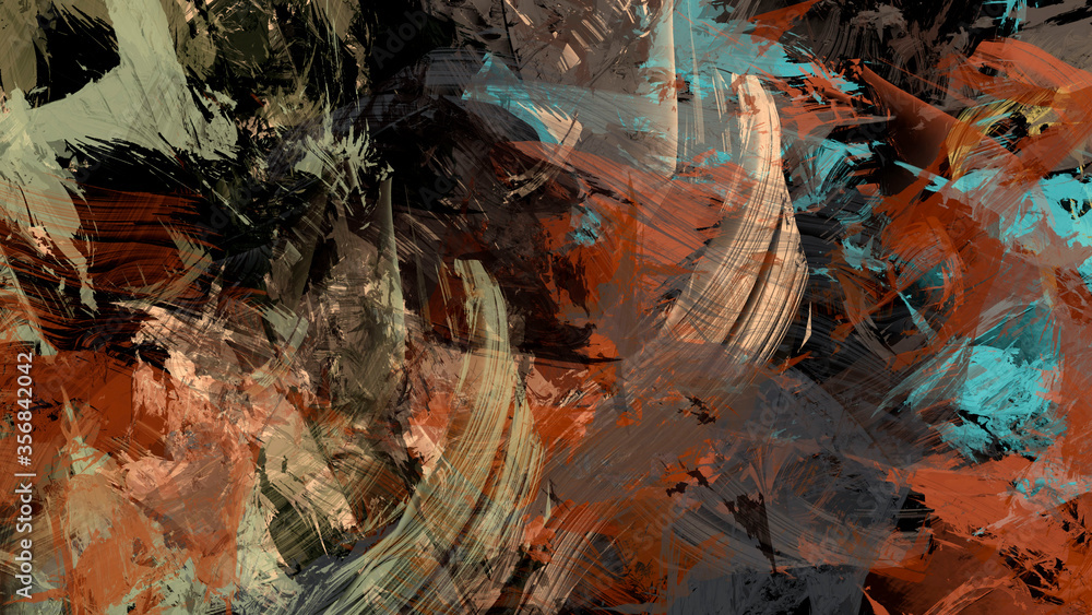 Abstract digital painting, textured landscape background