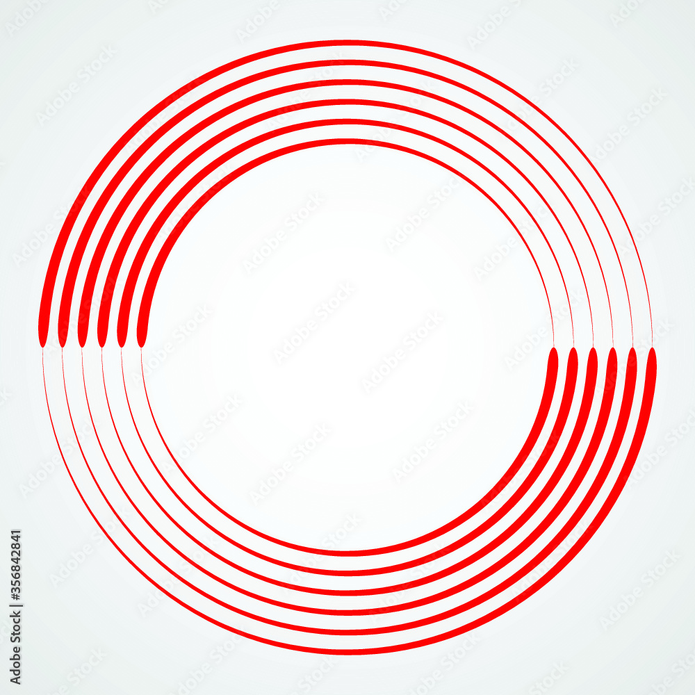  Lines in Circle Form . Spiral Vector Illustration .Technology round Logo . Design element . Abstract Geometric shape .
