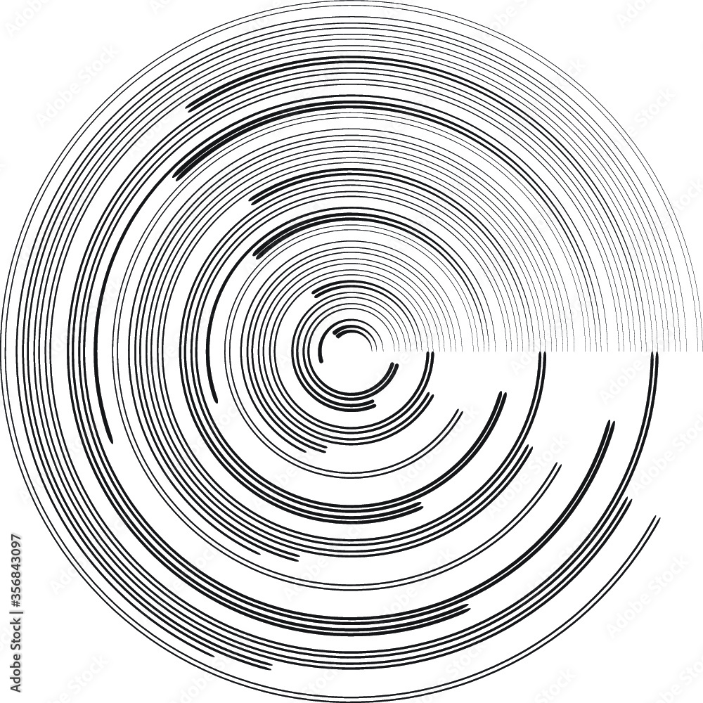 Fototapeta premium Lines in Circle Form . Spiral Vector Illustration .Technology round Logo . Design element . Abstract Geometric shape .