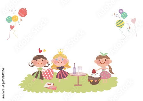girls having a tea party