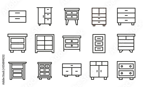 Big set of cabinet line icons