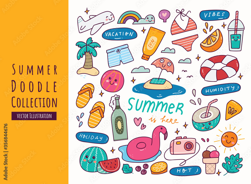 Hand Drawn Summer Doodle Collection Hand Drawn Summer Doodle Collection