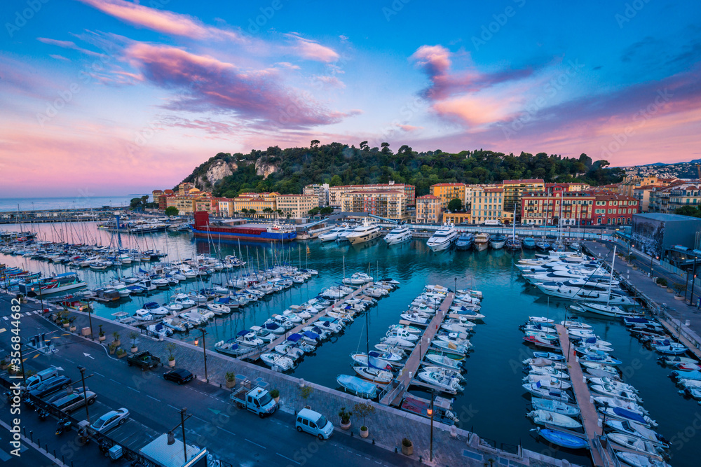 Port Lympia seaside dock and port in Nice France