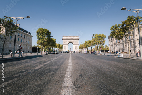 Panoramic view of the Arch of Triumph, Paris, France
