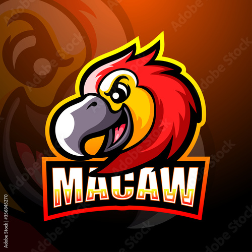Macaw mascot esport logo design