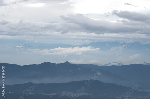 夏の富士登山の雲の風景